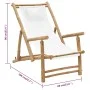 Bamboo and cream white canvas beach chair by vidaXL, Garden chairs - Ref: Foro24-318594, Price: 54,09 €, Discount: %