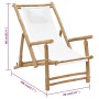 Strandstuhl aus Bambus und cremeweißem Segeltuch von vidaXL, Gartenstühle - Ref: Foro24-318594, Preis: 54,57 €, Rabatt: %