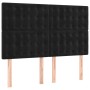 Cama box spring con colchón terciopelo negro 140x190 cm