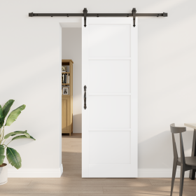 Puerta Corredera con Juego de Hardware Blanca