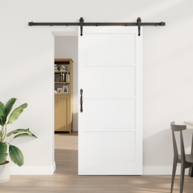 Puerta Deslizante con Juego de Herrajes Blanca
