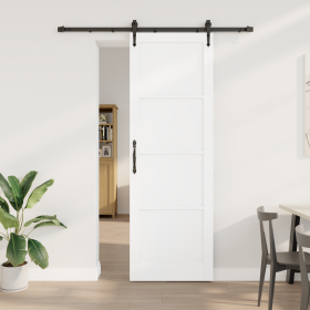 Puerta Corrediza con Juego de Herrajes Blanca