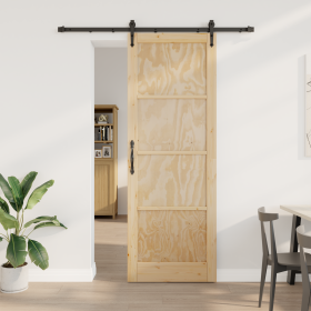 Puerta corrediza con hardware 83x232 cm Madera