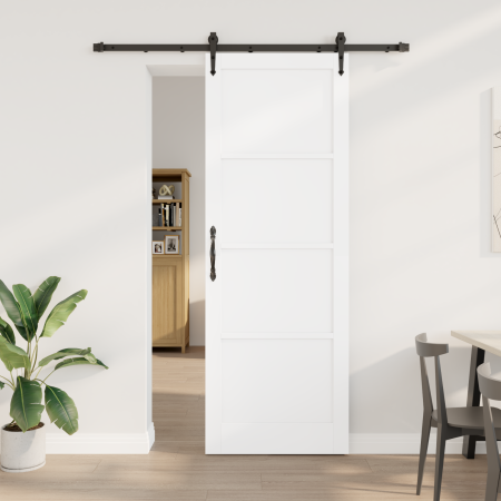 Puerta deslizante  con hardware blanco 83x232 cm de madera sólida de pino | Foro24.es | Tu tienda online para hogar, jardín y más Foro24.es