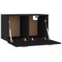Armario de pared madera contrachapada negro 60x36,5x35 cm de vidaXL, Taquillas y armarios de almacenamiento - Ref: Foro24-812...