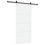 Puerta Corredera con Juego de Herrajes Blanca 93x202 cm de Madera Sólida de Pino de , Puertas para el hogar - Ref: Foro24-333...