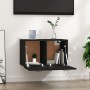 Armario de pared madera contrachapada negro 60x36,5x35 cm de vidaXL, Taquillas y armarios de almacenamiento - Ref: Foro24-812...