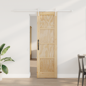 Puerta Deslizante con Juego de Herrajes 61x198.5 cm Madera Maciza de Pino de , Puertas para el hogar - Ref: Foro24-3333688, P...
