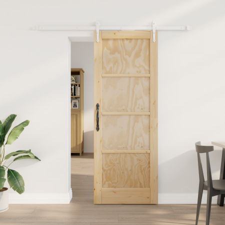 Puerta Deslizante con Juego de Herrajes 73.5x198.5 cm Madera Maciza de Pino de , Puertas para el hogar - Ref: Foro24-3333690,...
