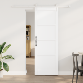 Puerta Corrediza con Juego de Hardware Blanco 73.5x211 cm de Madera Maciza de Pino by , Doors for the home - Ref: Foro24-3333...