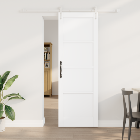 Puerta Corrediza con Juego de Hardware Blanco 73.5x211 cm de Madera Maciza de Pino by , Doors for the home - Ref: Foro24-3333...