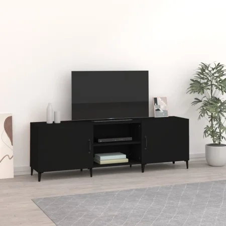 Black engineered wood TV cabinet 150x30x50 cm by vidaXL, TV Furniture - Ref: Foro24-812628, Price: 134,08 €, Discount: %