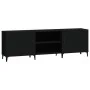 Black engineered wood TV cabinet 150x30x50 cm by vidaXL, TV Furniture - Ref: Foro24-812628, Price: 134,08 €, Discount: %