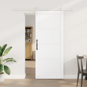 Puerta Corrediza con Juego de Herrajes Blanca