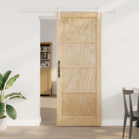 Puerta Deslizante con Juego de Herrajes 83x211 cm Madera de Pino by , Doors for the home - Ref: Foro24-3333702, Price: 190,37...
