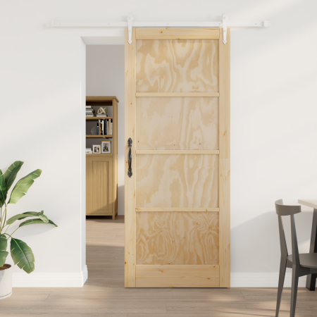 Puerta Corredera con Juego de Hardware 86x211 cm de Madera Sólida de Pino by , Doors for the home - Ref: Foro24-3333708, Pric...