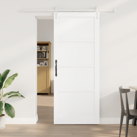 Puerta Corrediza con Juego de Herrajes Blanca