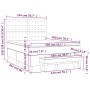Cama box spring con colchón terciopelo rosa 140x200 cm