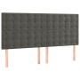 Cama box spring con colchón terciopelo gris oscuro 160x200 cm