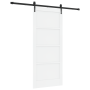 Puerta Corredera con Juego de Hardware Blanca 86x198.5 cm Madera de Pino Maciza de , Puertas para el hogar - Ref: Foro24-3333...