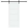 Puerta Corredera con Juego de Hardware Blanca 86x198.5 cm Madera de Pino Maciza de , Puertas para el hogar - Ref: Foro24-3333...