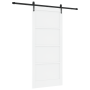 Puerta Corredera con Juego de Herrajes Blanca 93x211 cm Madera Maciza de Pino de , Puertas para el hogar - Ref: Foro24-333374...