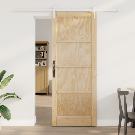 Puerta Deslizante con Juego de Hardware 83x211 cm Madera Sólida de Pino by , Doors for the home - Ref: Foro24-3333758, Price:...