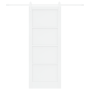 Puerta Corredera con Juego de Herrajes Blanca 83x211 cm Madera Maciza de Pino de , Puertas para el hogar - Ref: Foro24-333375...