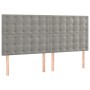 Cama box spring con colchón terciopelo gris claro 180x200 cm