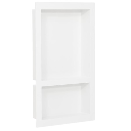 Shower niche with 2 glossy white compartments 41x51x10 cm by vidaXL, Shower walls and screens - Ref: Foro24-151398, Price: 87...