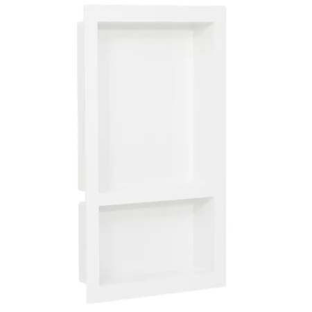Shower niche with 2 glossy white compartments 41x51x10 cm by vidaXL, Shower walls and screens - Ref: Foro24-151398, Price: 10...
