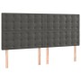 Cama box spring con colchón terciopelo gris oscuro 180x200 cm