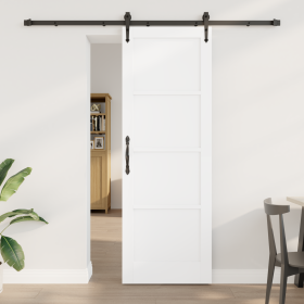 Puerta Deslizante con Juego de Herrajes 'ORKDAL'Blanca de Madera Maciza de Pino de , Puertas para el hogar - Ref: Foro24-3333...