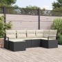 Conjunto de sofá de jardín 6 pcs Negro Poliratán