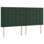 Cama box spring con colchón terciopelo verde oscuro 180x200 cm