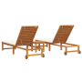Tumbonas 2 pcs con Mesa y Cojines de Madera Maciza de Acacia de , Tumbonas - Ref: Foro24-3333834, Precio: 406,43 €, Descuento: %