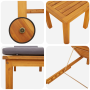 Tumbonas de 2 pcs con mesa y cojines de madera maciza de acacia de , Tumbonas - Ref: Foro24-3333835, Precio: 403,08 €, Descue...