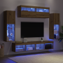 Armarios de pared para TV con luces LED 2 pcs Roble Artesanal 80x30x30 cm de , Muebles TV - Ref: Foro24-3334381, Precio: 351,...
