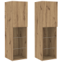 Armarios de pared para TV con luces LED 2 pcs Roble Artesanal 80x30x30 cm de , Muebles TV - Ref: Foro24-3334381, Precio: 351,...
