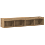 Armarios de pared para TV con luces LED 2 pcs Roble Artesanal 80x30x30 cm de , Muebles TV - Ref: Foro24-3334381, Precio: 351,...