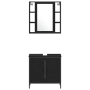 Armario de Lavabo Roble Negro 60x30x60 cm Madera Buena