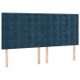 Cama box spring con colchón terciopelo azul oscuro 180x200 cm