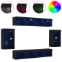Unidades de TV Conjunto de 4 Roble negro MDF, vidrio Grande de , Muebles TV - Ref: Foro24-3334388, Precio: 250,88 €, Descuent...