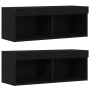 Unidades de TV Conjunto de 4 Roble negro MDF, vidrio Grande de , Muebles TV - Ref: Foro24-3334388, Precio: 250,88 €, Descuent...