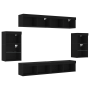 Unidades de TV Conjunto de 4 Roble negro MDF, vidrio Grande de , Muebles TV - Ref: Foro24-3334388, Precio: 250,88 €, Descuent...