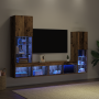 Mueble para TV con luces LED Madera envejecida 40.5x30x102 cm de , Muebles TV - Ref: Foro24-3334389, Precio: 196,90 €, Descue...