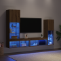 cabinet de TV con luces LED Roble Artesanal 40.5x30x102 cm de , Muebles TV - Ref: Foro24-3334390, Precio: 185,65 €, Descuento: %