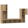 cabinet de TV con luces LED Roble Artesanal 40.5x30x102 cm de , Muebles TV - Ref: Foro24-3334390, Precio: 185,65 €, Descuento: %
