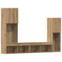 cabinet de TV con luces LED Roble Artesanal 40.5x30x102 cm de , Muebles TV - Ref: Foro24-3334390, Precio: 185,65 €, Descuento: %
