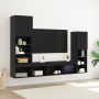 Gabinete para TV LED Roble Negro 30.5x30x102 cm Madera Ingenierizada de , Muebles TV - Ref: Foro24-3334391, Precio: 200,48 €,...